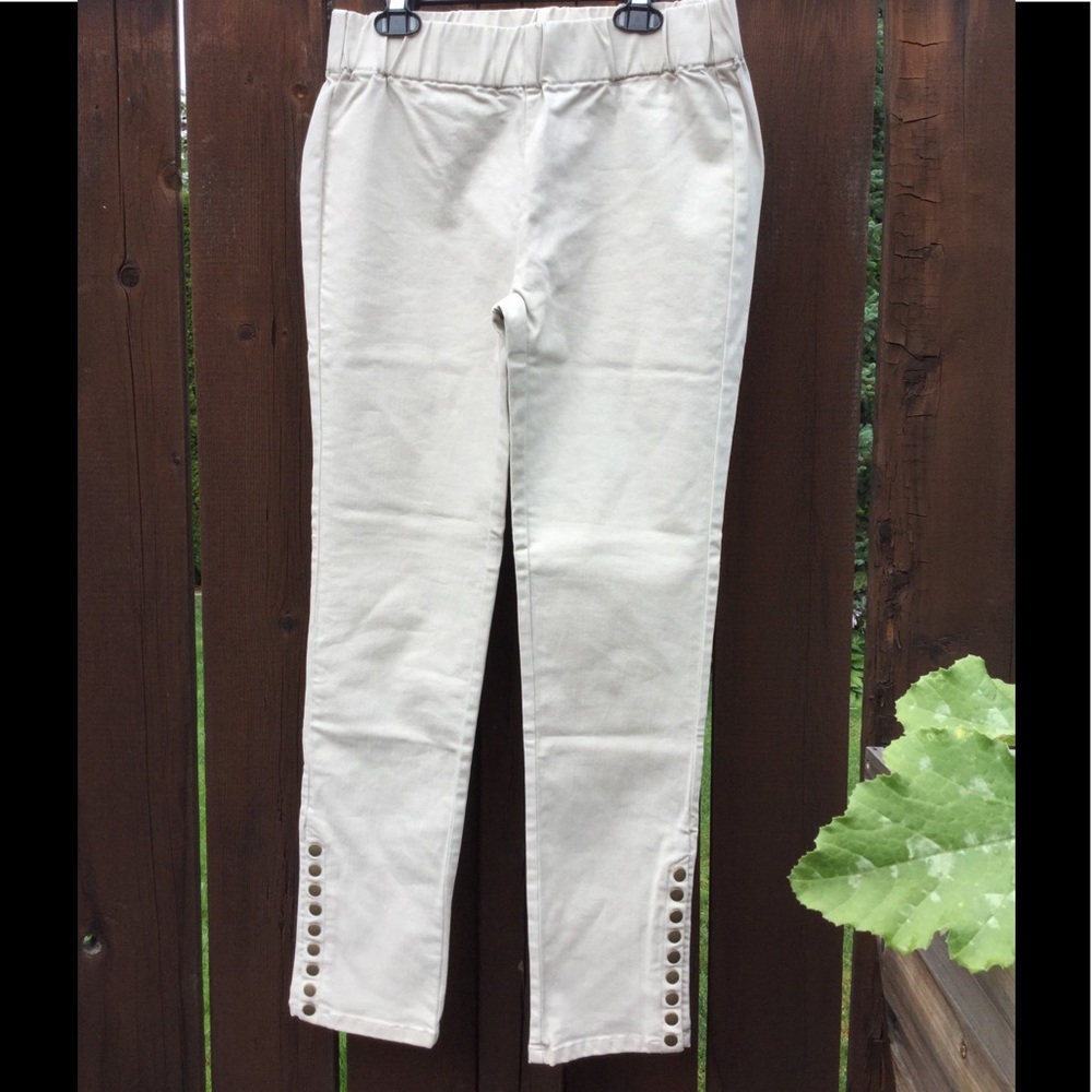 Soft Surroundings, XSP, Tan Pants w/ Snap Detail